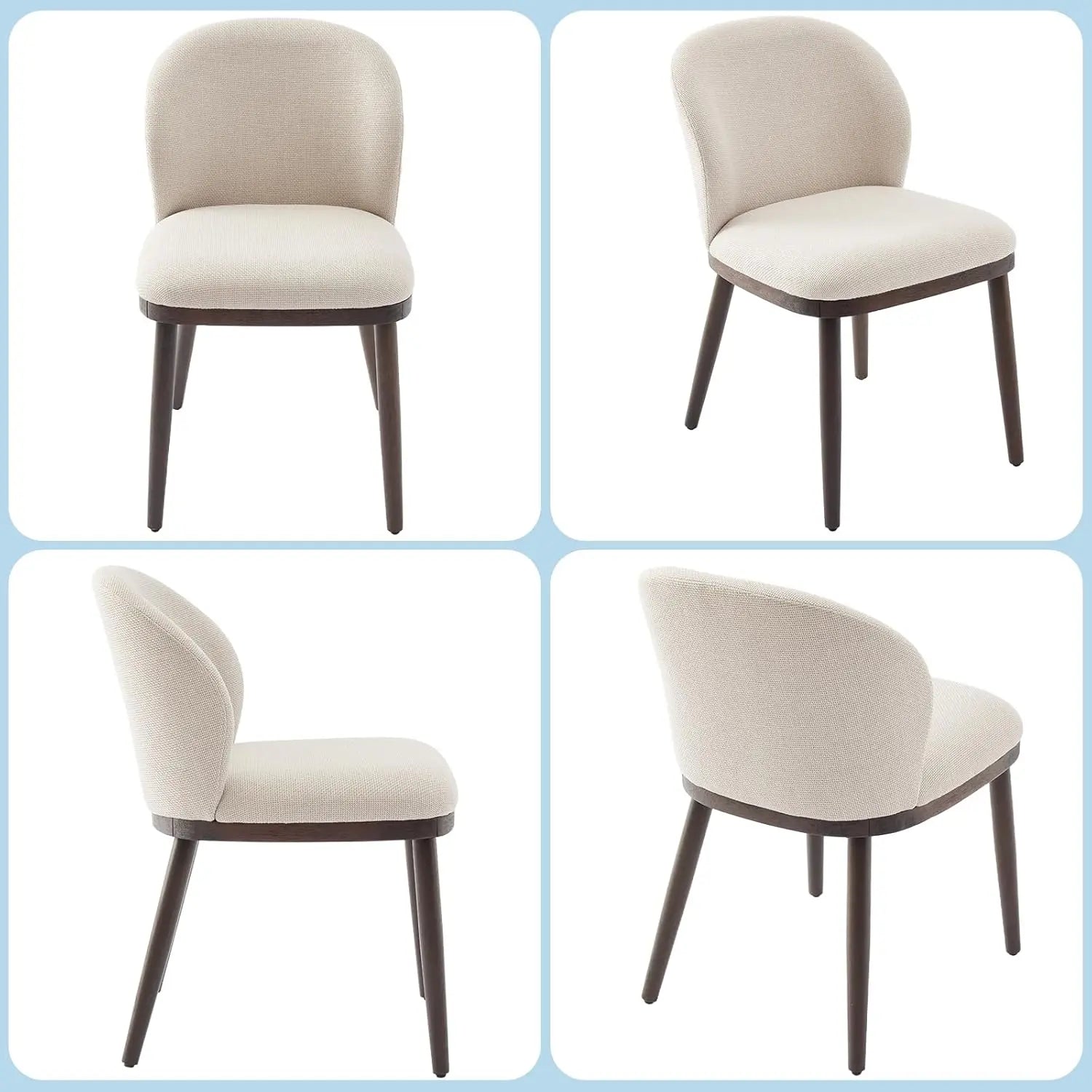 Set of 2 Modern Upholstered Dining Chairs