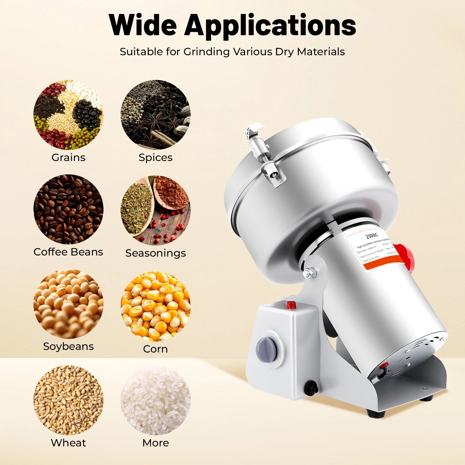 High Power Grain Mill, Swing Spice Grinders