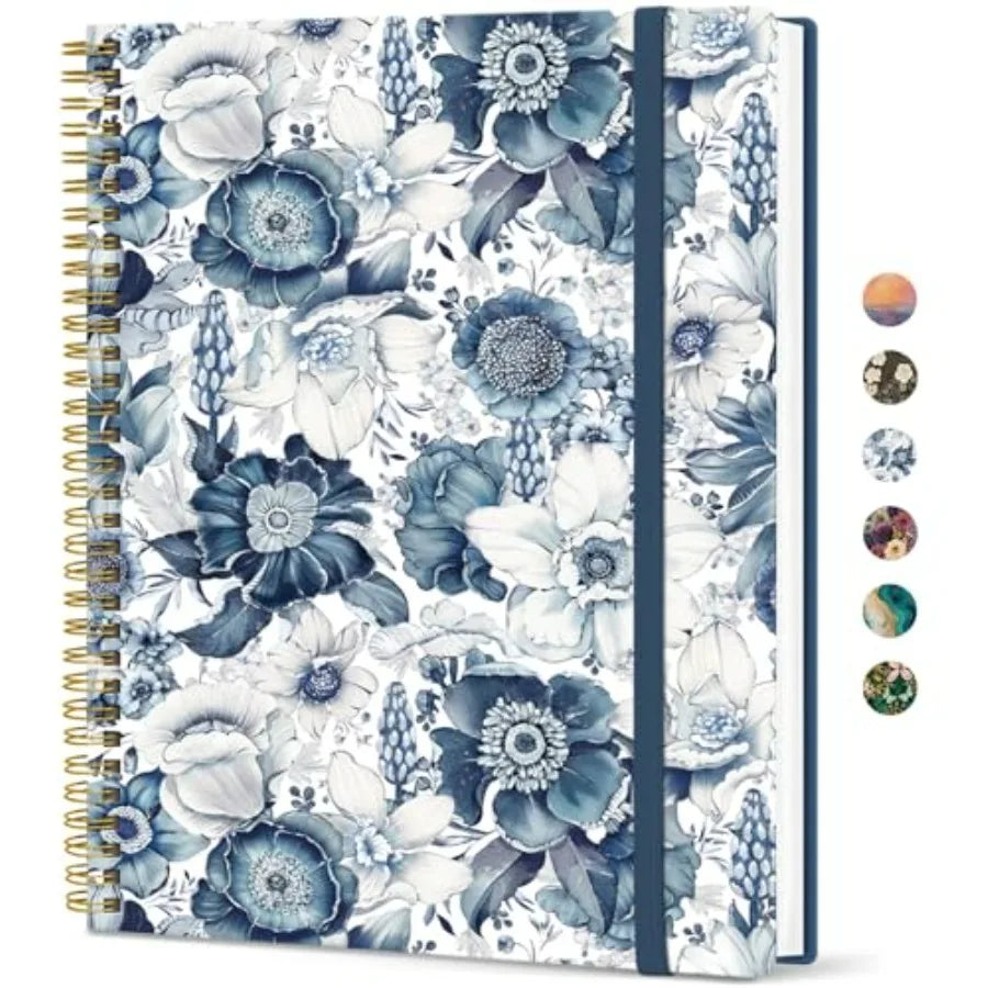 Large Spiral Lined Journal for Women, 8.5" x 11" Notebooks for Work Collge Ruled, A4 Aesthetic Cute Journaling Notebooks for Wr