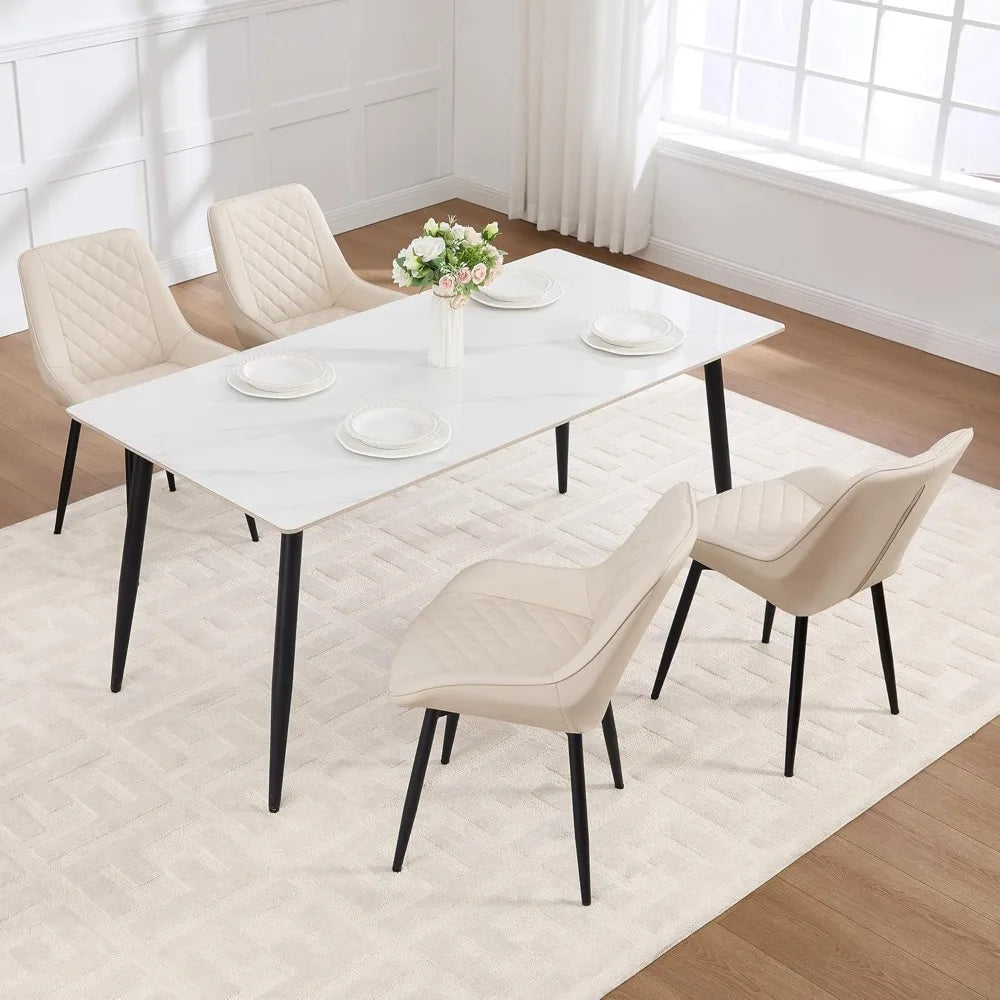 Set of 4, Modern Dining Chairs with Thick Cushions
