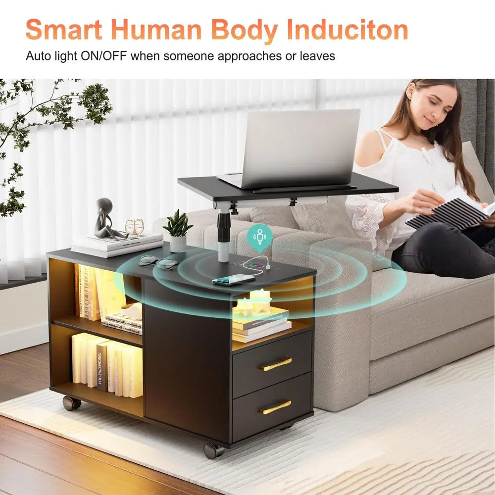 Wireless Charging Station Bedside Table Night Stand