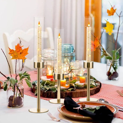 12 pcs Gold Candle Sticks Holder Table Centerpiece