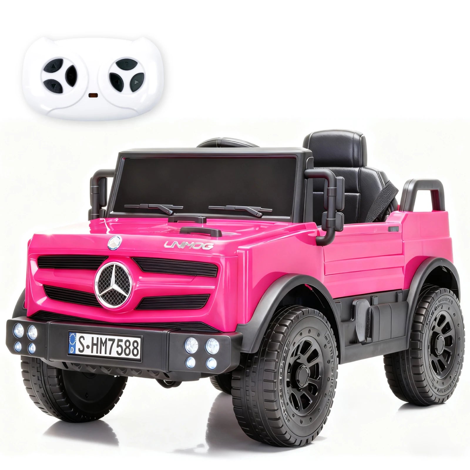 12V Mercedes-Benz Unimog Ride-On Car for Kids | Remote Control, LED Lights, Music Player & Safety Belt – Perfect Gift for Ages 3