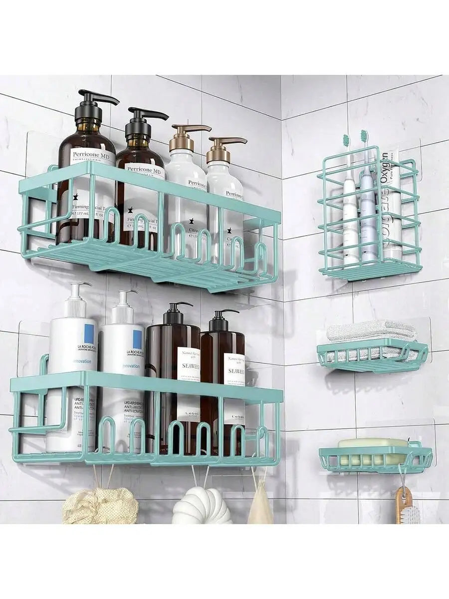 Adhesive Shower Caddy 5 Pack, Rustproof Stainless Steel