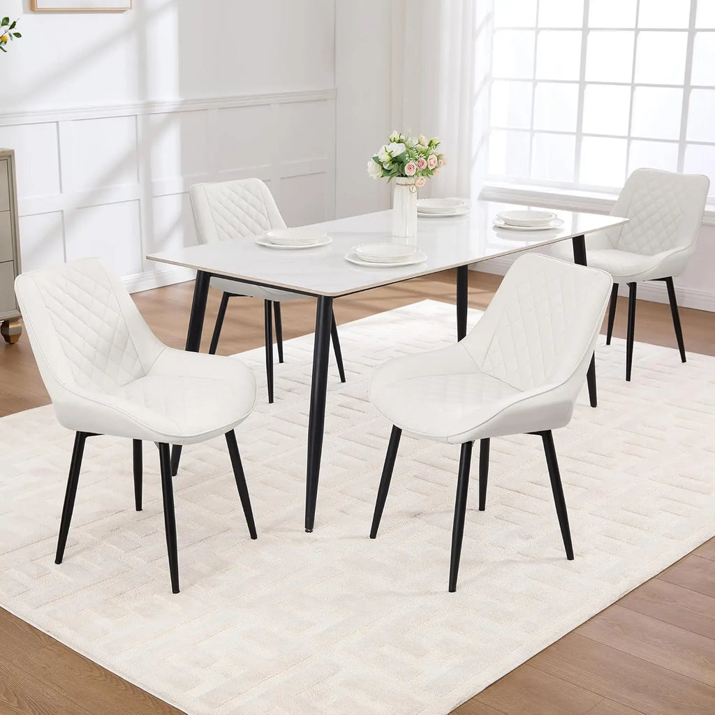 Set of 4, Modern Dining Chairs with Thick Cushions