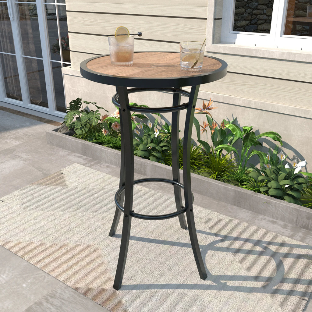 Outdoor Bar Height Bistro Table, 40-Inch Patio Bar Table
