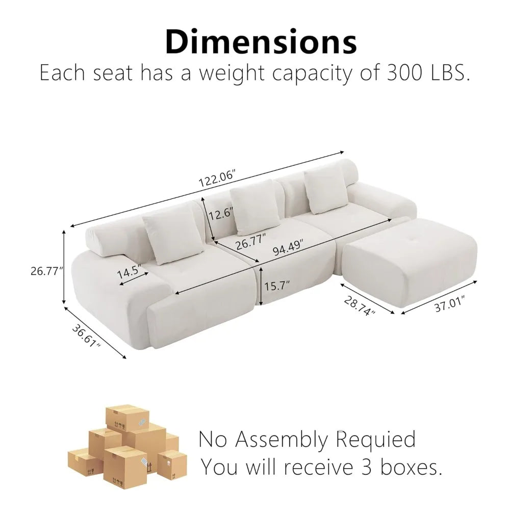 Modular Sectional Sofa with Ottoman