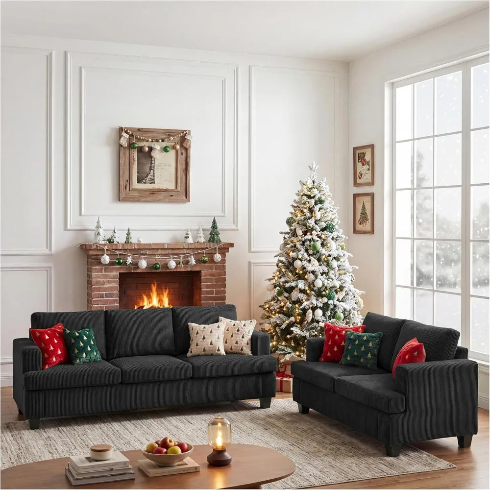Modern Sleeper Loveseat & 3 Seater Sofa Set
