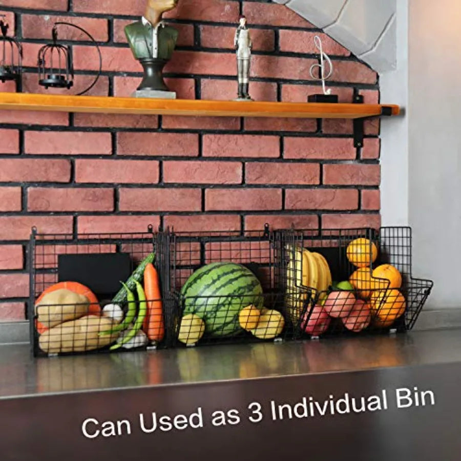 Metal Wire Basket Wall Mount, Storage Basket Organizer