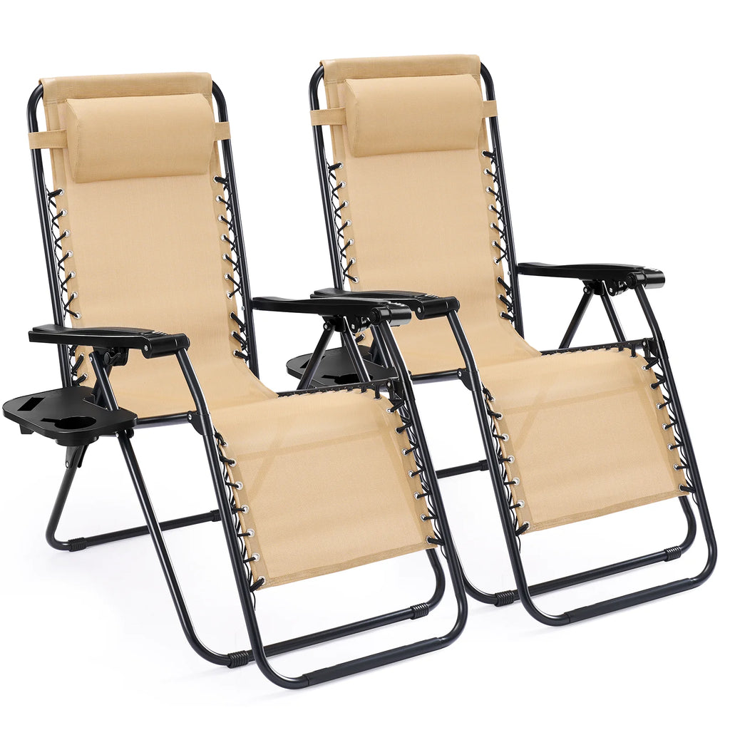 Portable Zero Gravity Recliner Chairs Set of 2