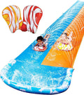 Mega Inflatable Water Slide with Dual Racing Lanes 2 Boards Splash Sprayer for Kids Adult Summer Party Outdoor Toy
