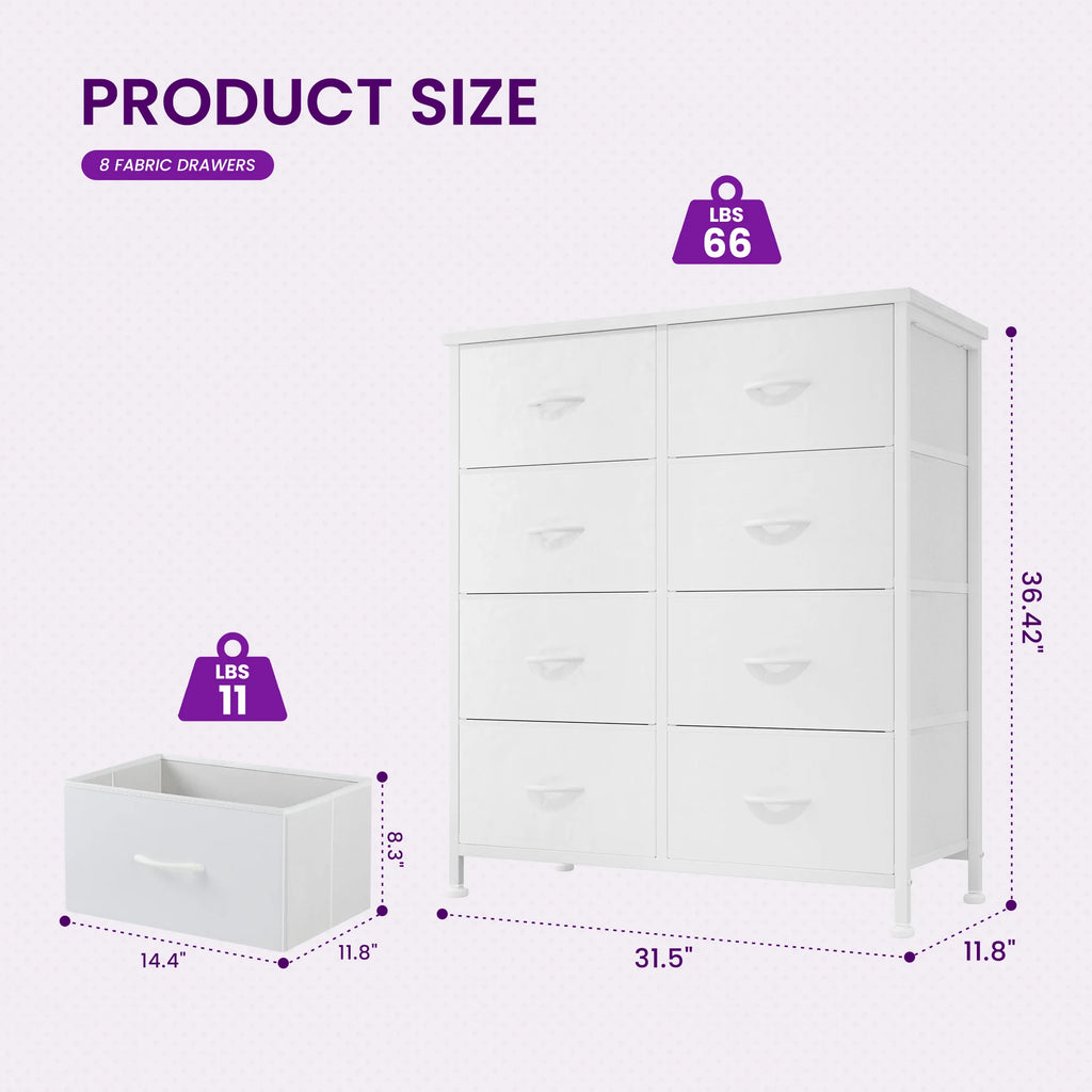 Dresser Children's Wardrobe With 8 Drawers Storage Cabinet