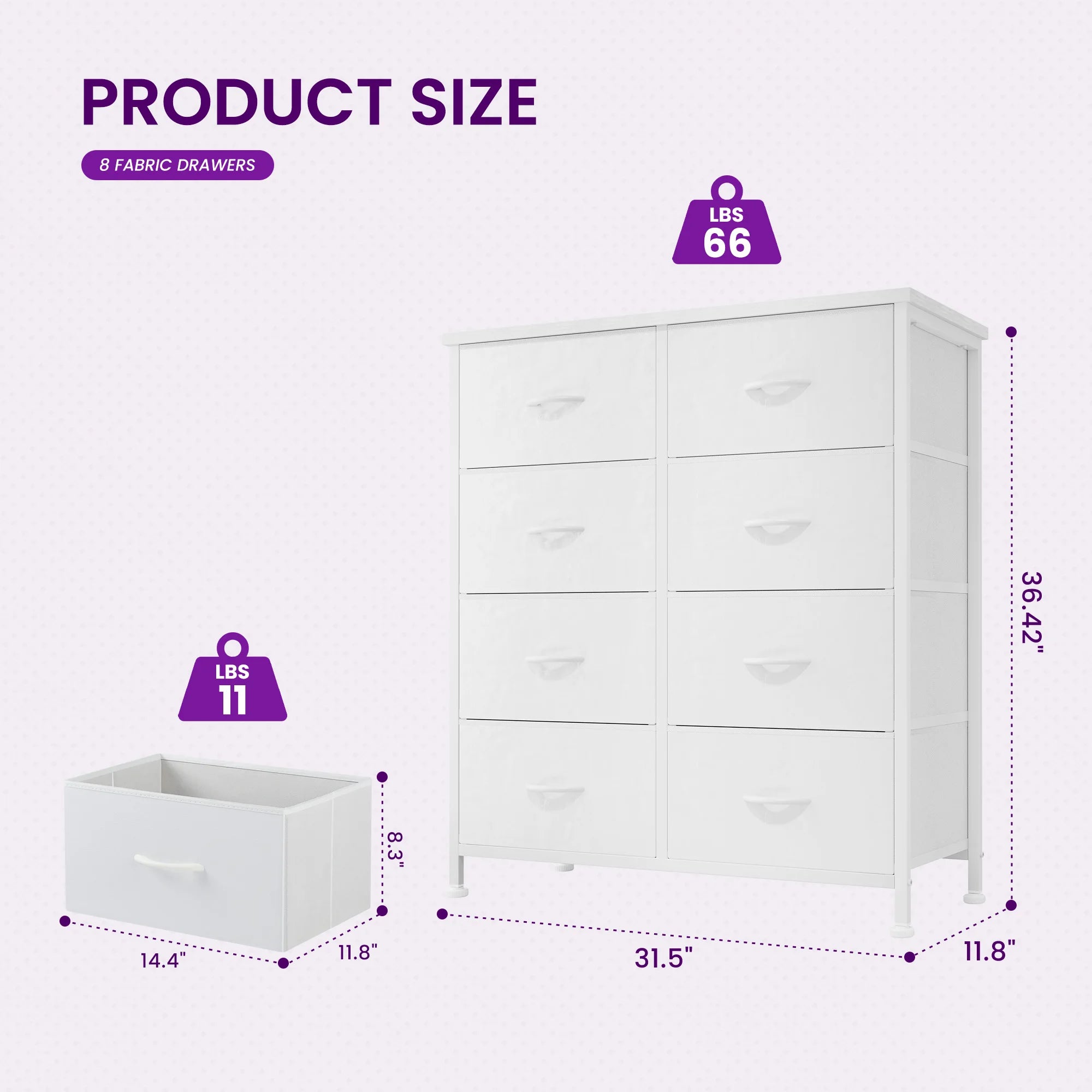 Dresser Children's Wardrobe With 8 Drawers Storage Cabinet