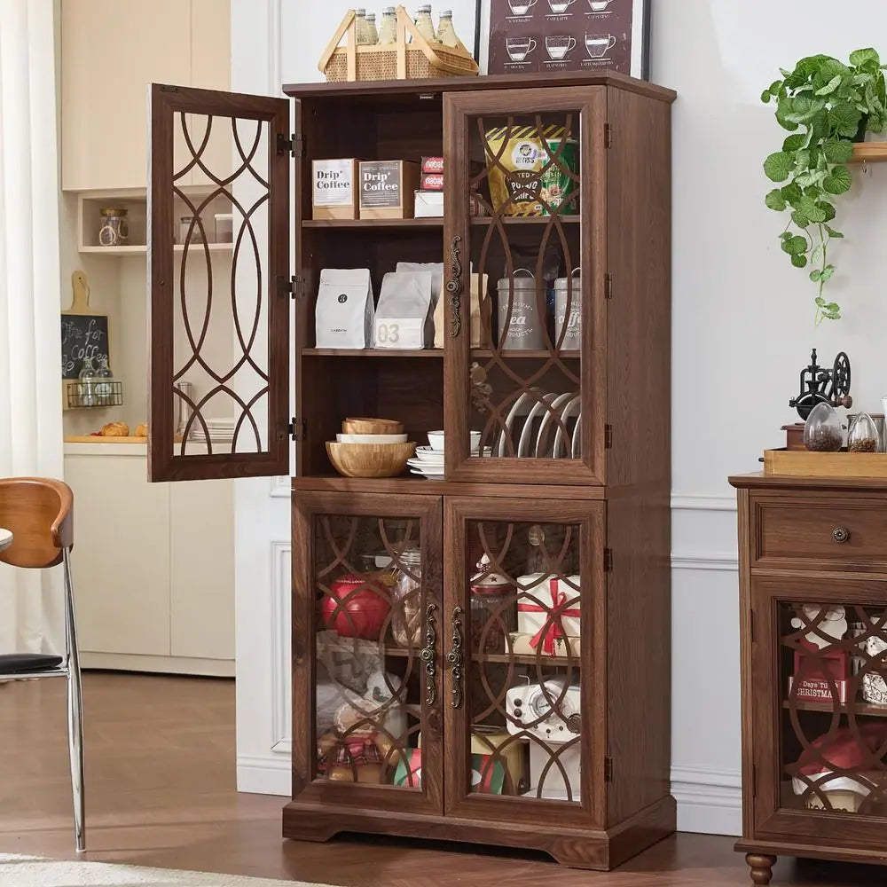 Tall Pantry Cabinet Set of 2