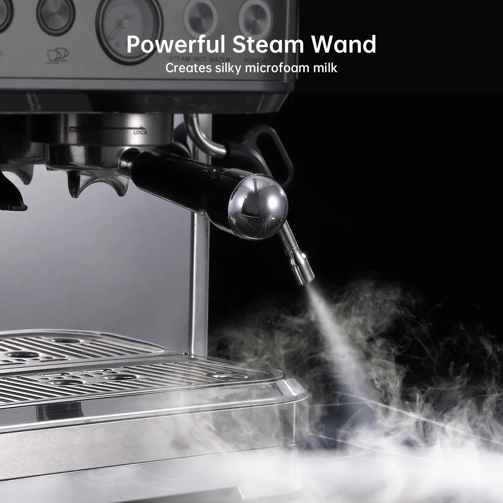 Espresso Machine with Grinder, Coffee Machine with Milk Frother