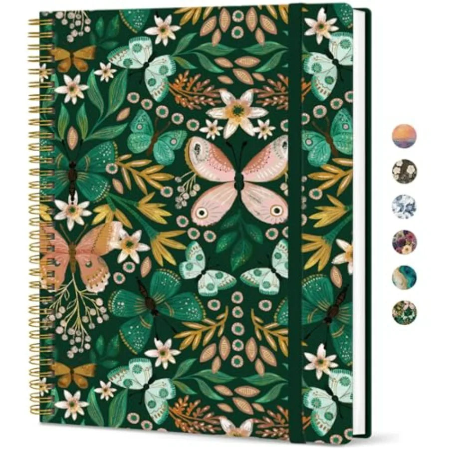Large Spiral Lined Journal for Women, 8.5" x 11" Notebooks for Work Collge Ruled, A4 Aesthetic Cute Journaling Notebooks for Wr