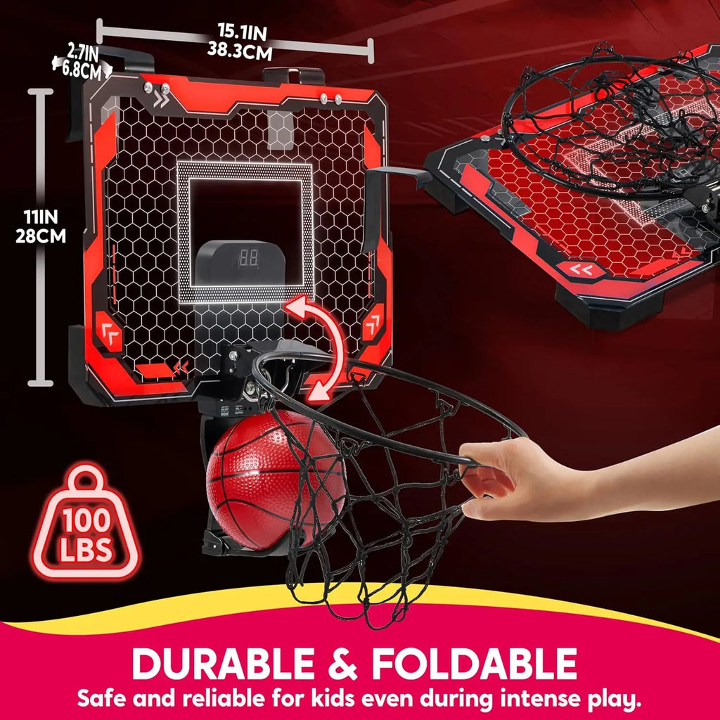 Mini Indoor Basketball Hoop Light Up Over the Door