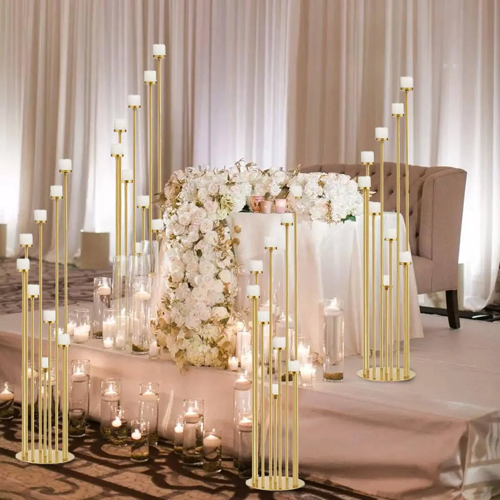 2pcs 9 Arm Candelabra Floor Candle Holders Tall Set