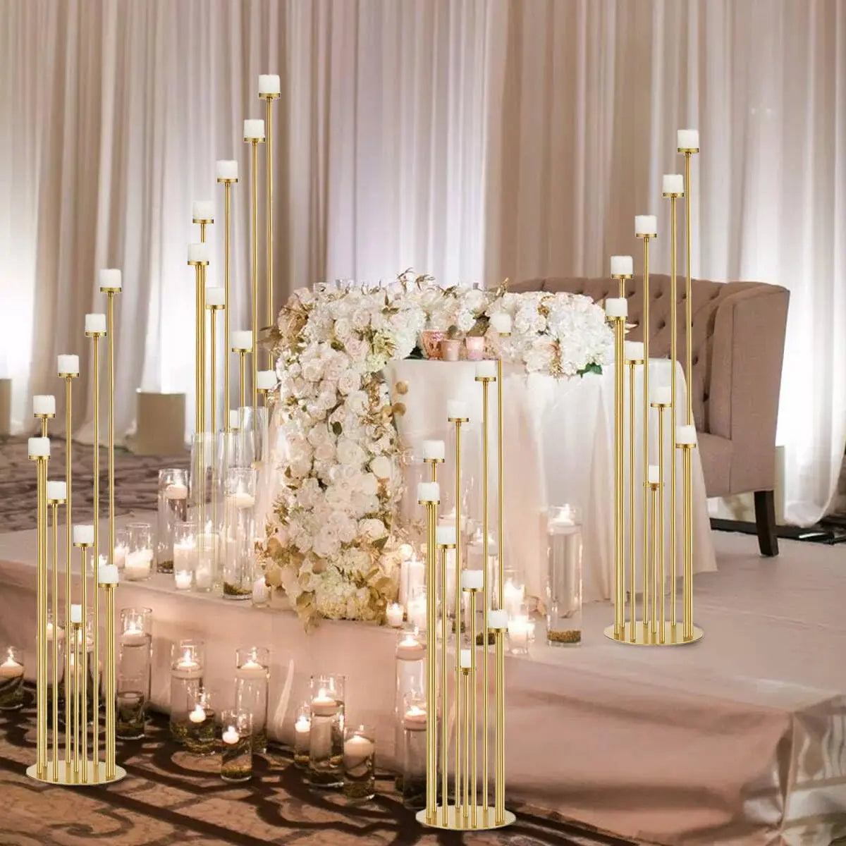 2pcs 9 Arm Candelabra Floor Candle Holders Tall Set