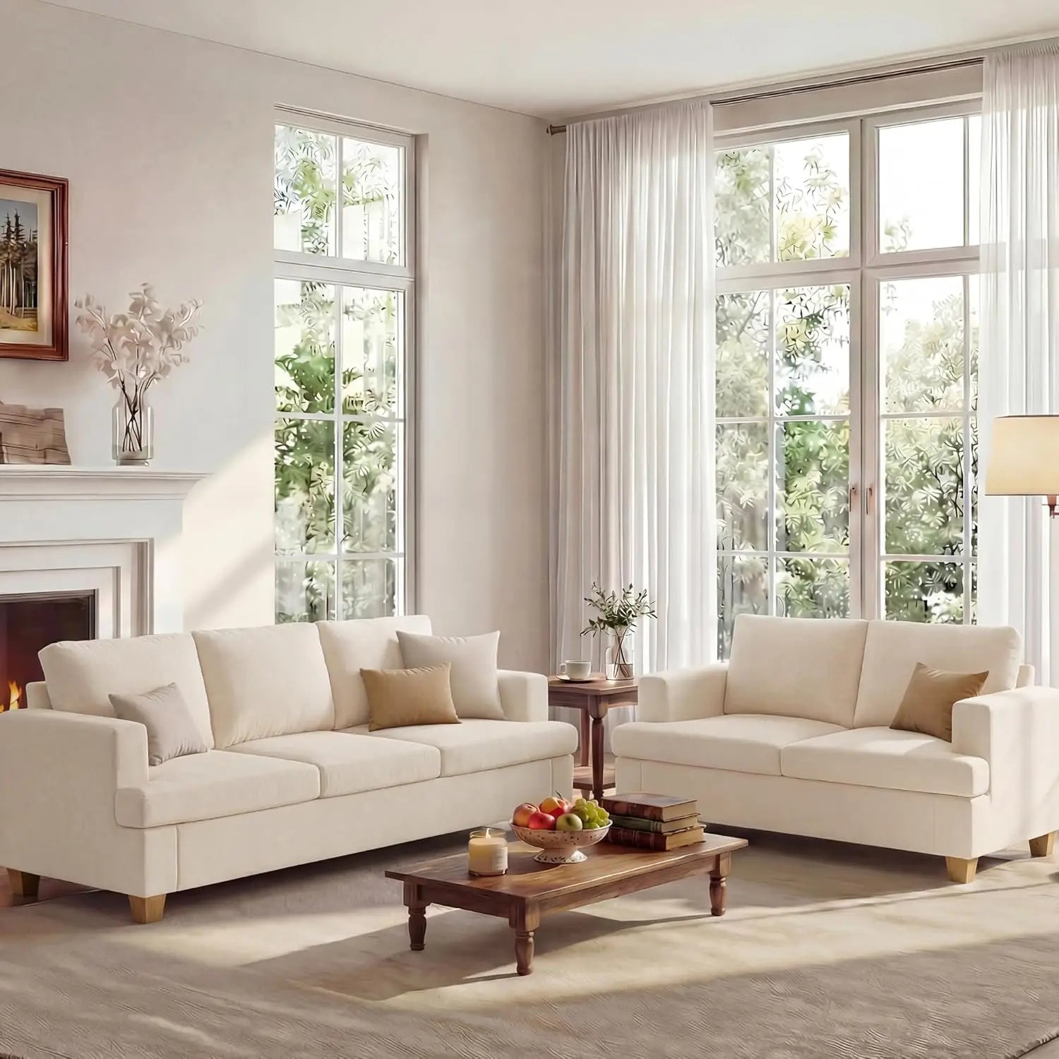 Modern Sleeper Loveseat & 3 Seater Sofa Set