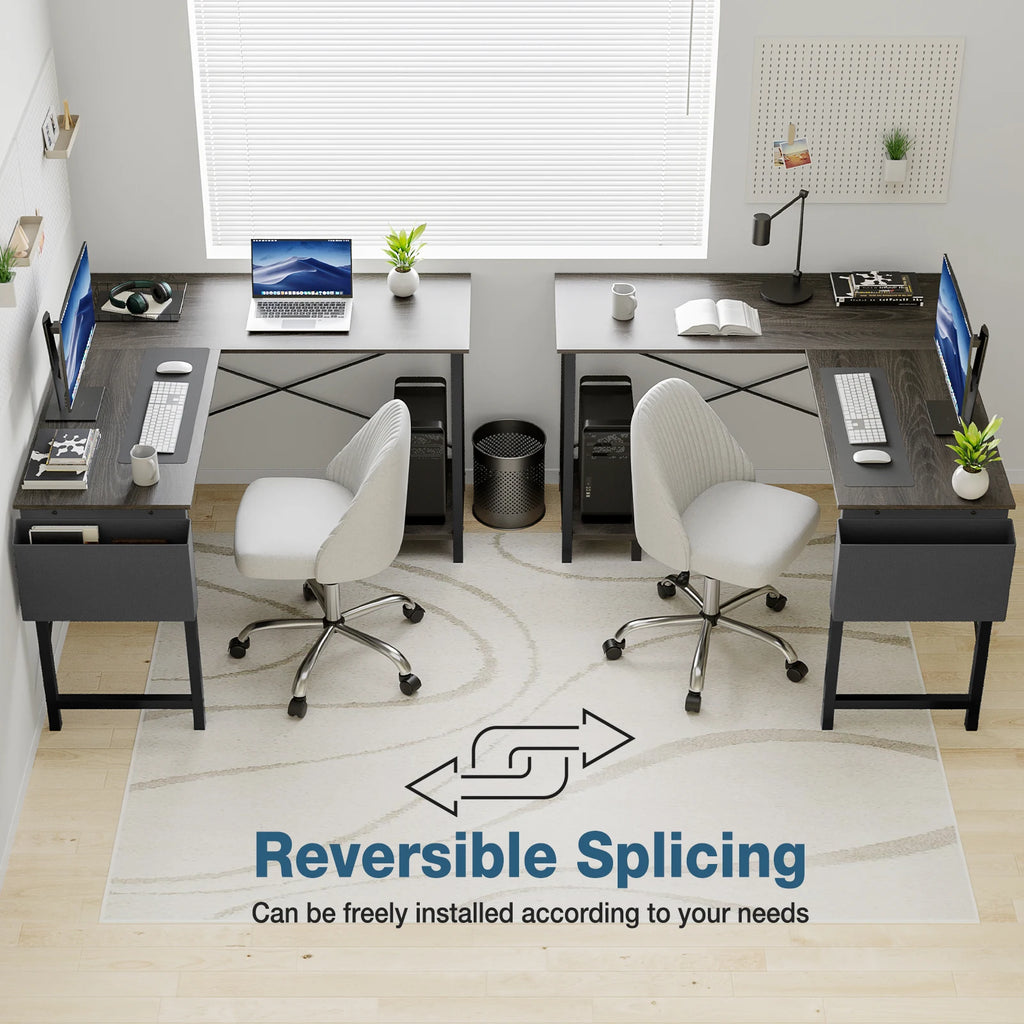 Corner 50 Inch Office Writing PC Wooden Table