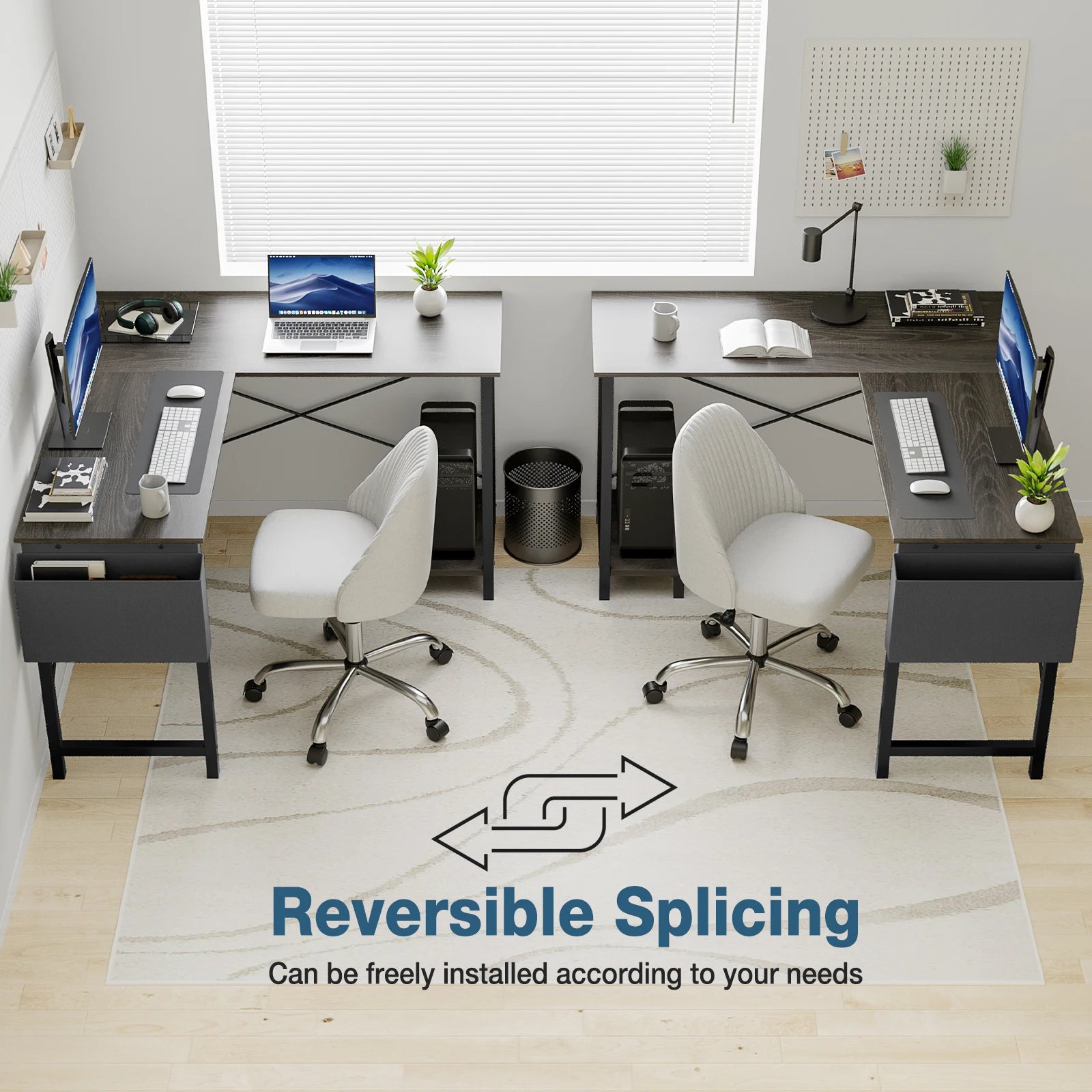 Corner 50 Inch Office Writing PC Wooden Table