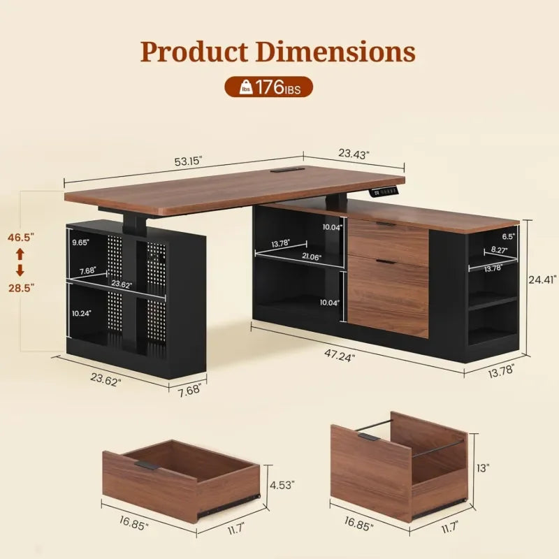 L Shaped Standing Desk Adjustable Height Electric Office Desk