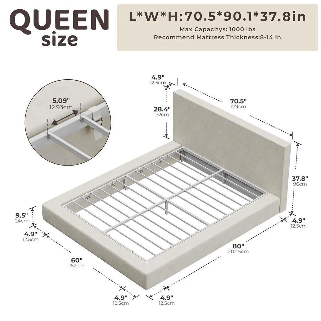 AirFrame Queen Bed Frame with Headboard
