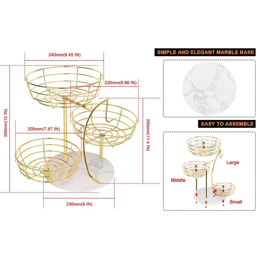 Fruit Basket Bowl with Banana Hanger