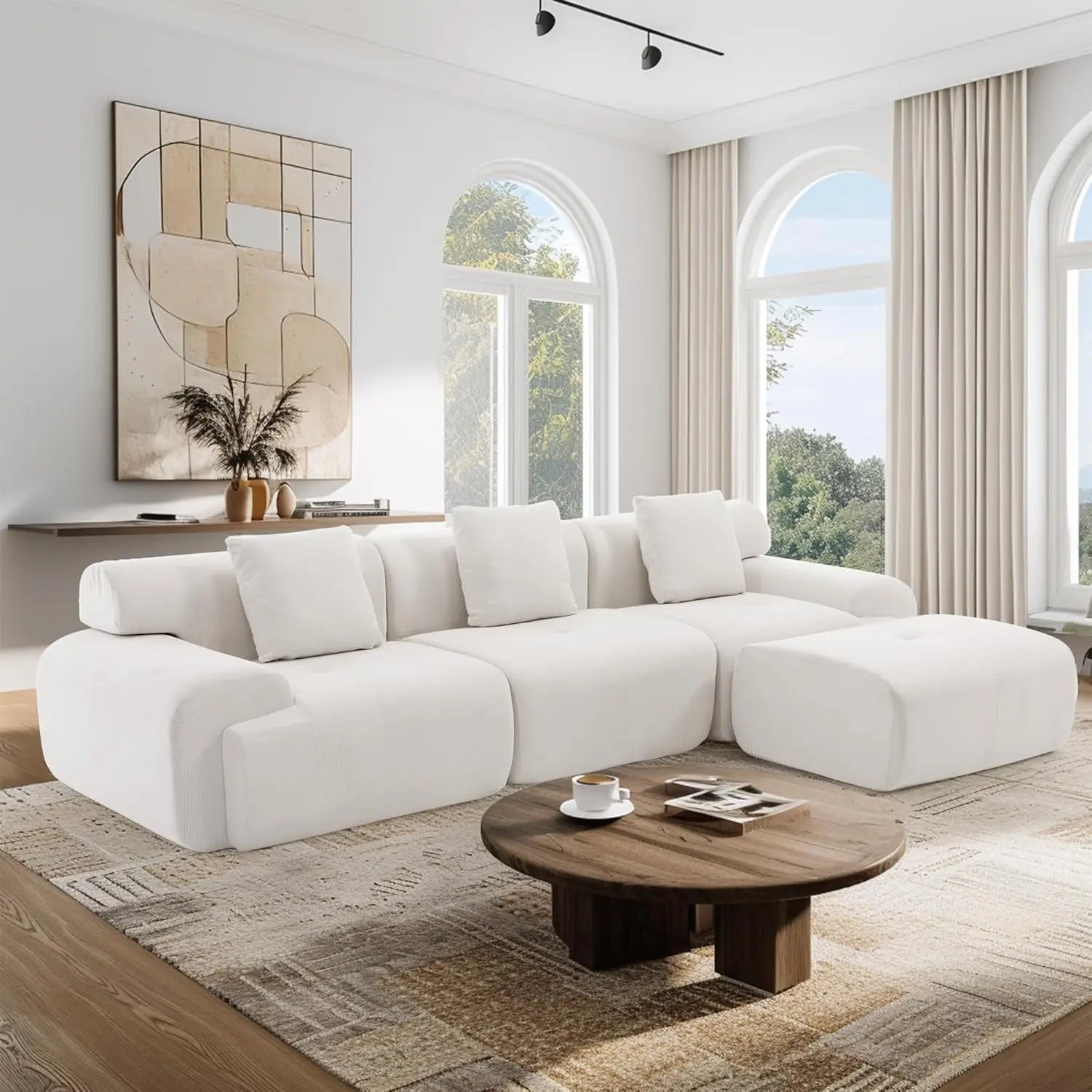 Modular Sectional Sofa with Ottoman