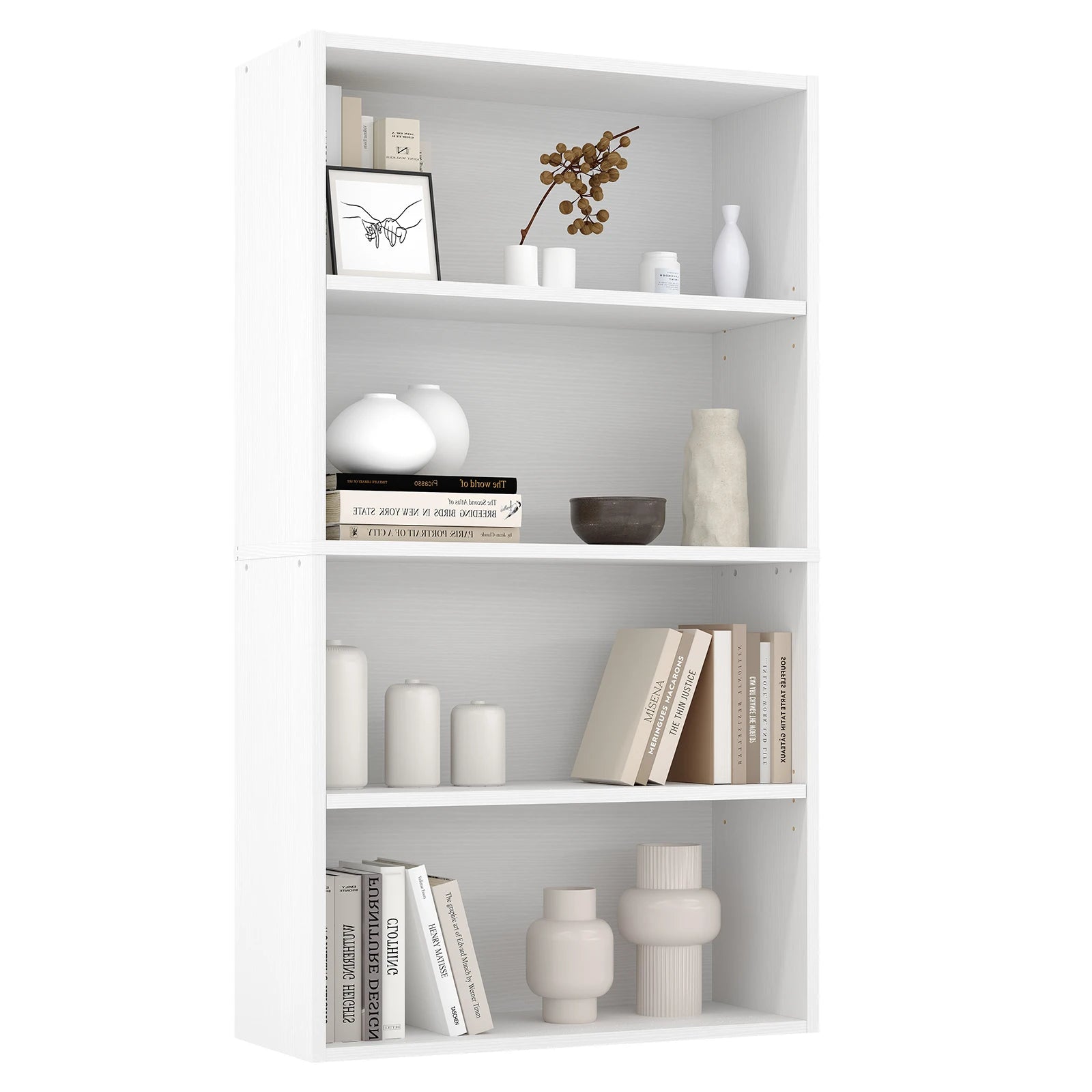 3-4 Tier Wooden Shelf Bookcase Tall Floor Standing