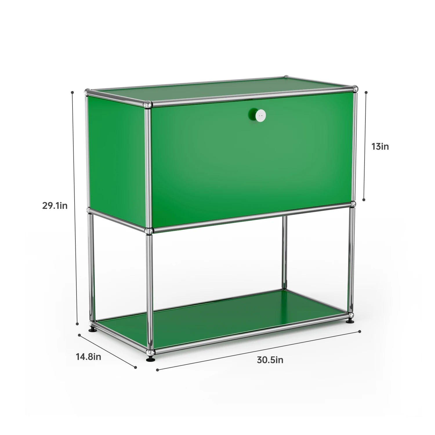 Modern Modular Nightstand Chrome Metal Frame Small Side End Table