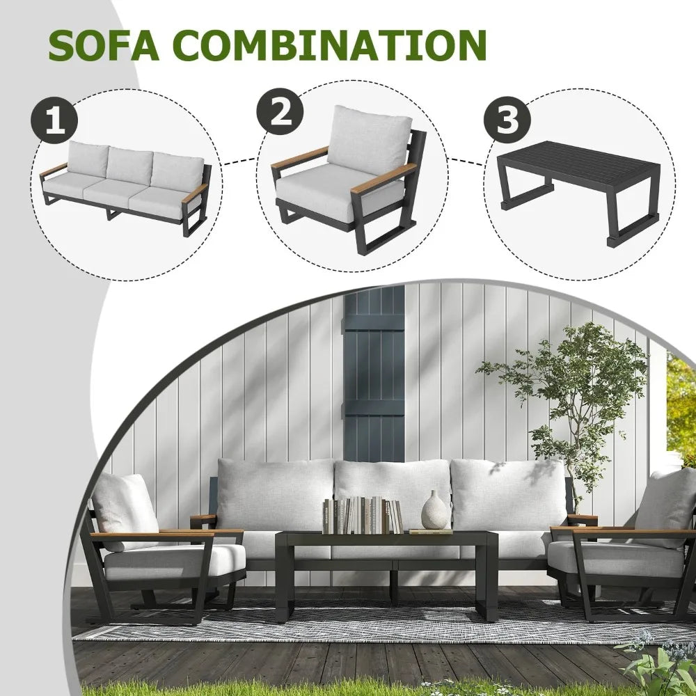 Aluminum Outdoor Furniture with Coffee Table