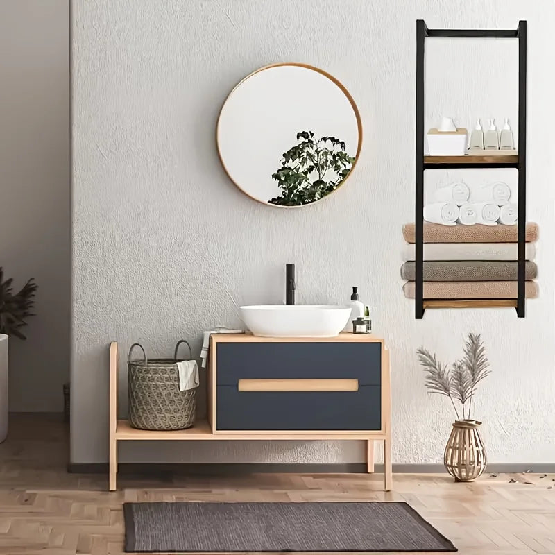 Carbon steel wall-mounted towel rack