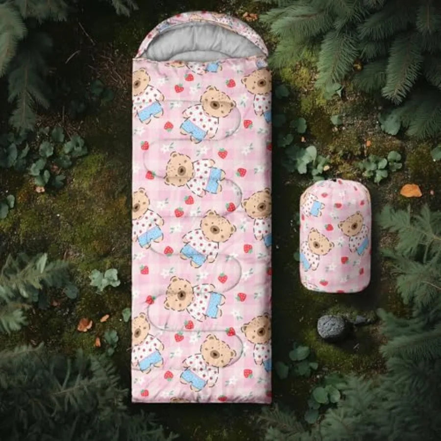 Cute Sleeping Bag for Girls Waterproof Portable Camping Bag,
