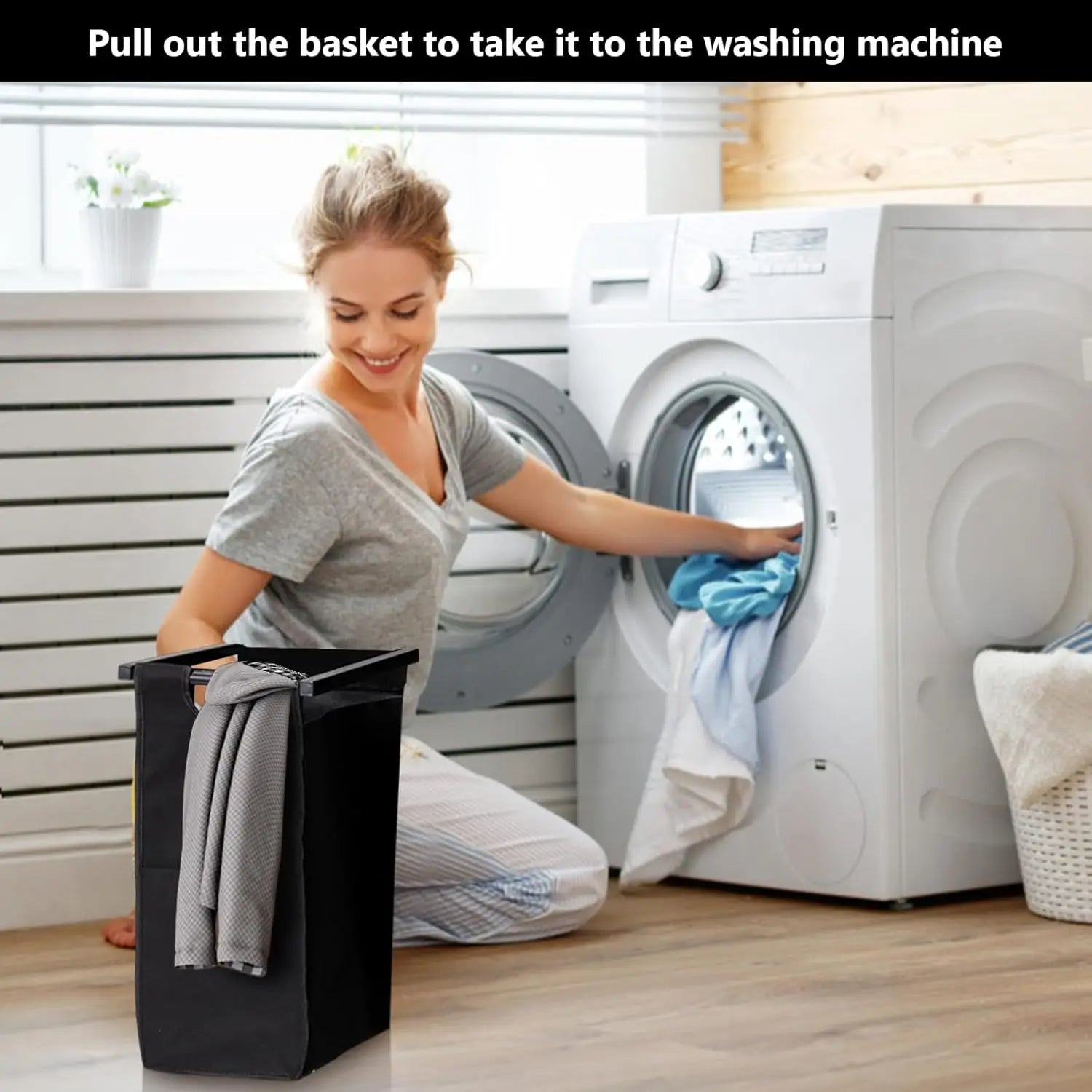 Laundry Hamper 2 Section with Removable Bag and Top Shelf