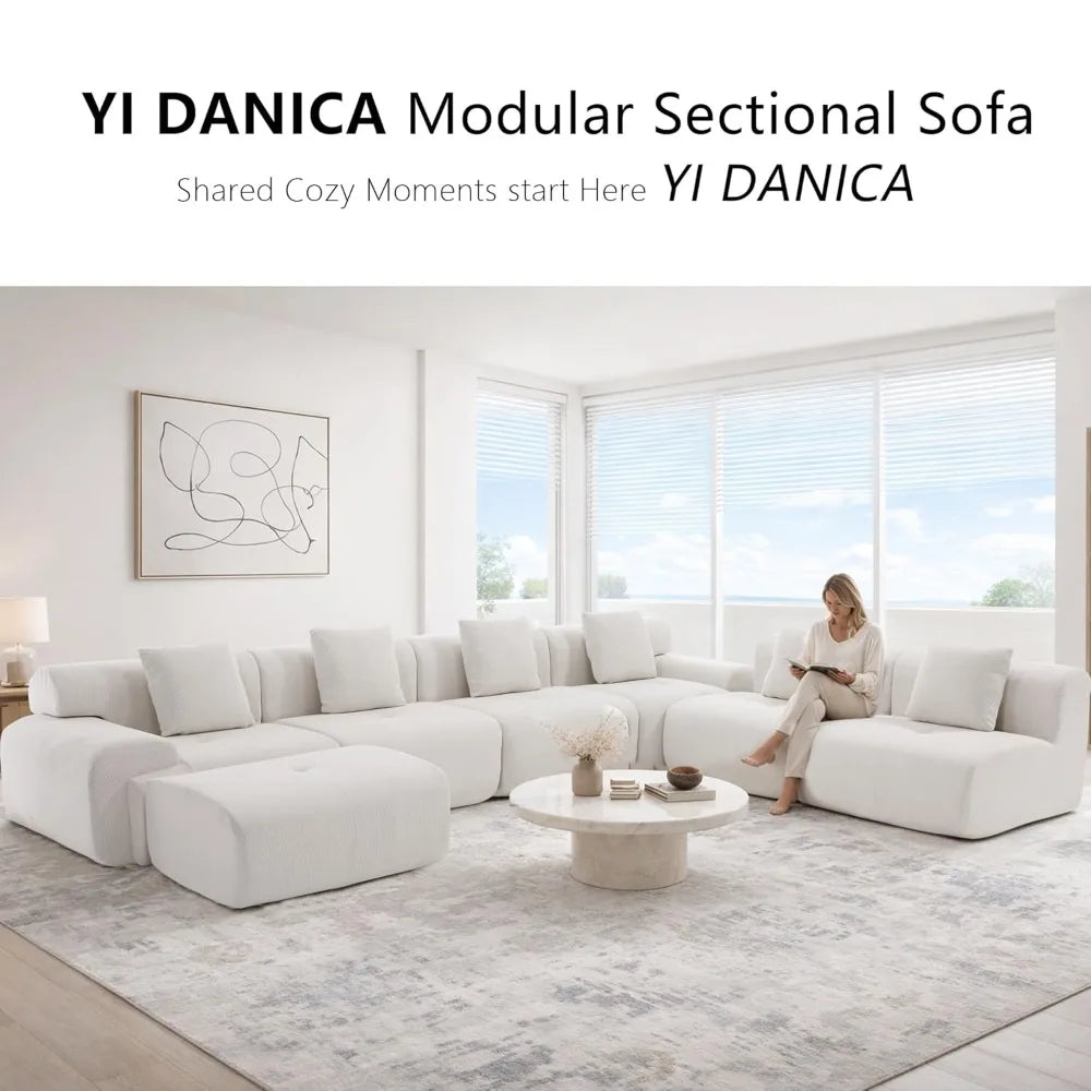 Modular Sectional Sofa with Ottoman
