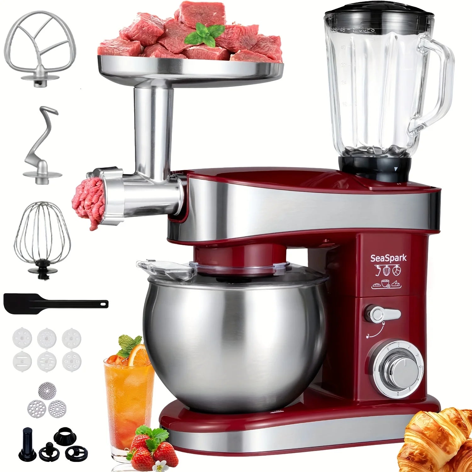 6-in-1 Electric Mixer, 400W 6-speed with Pulse Button