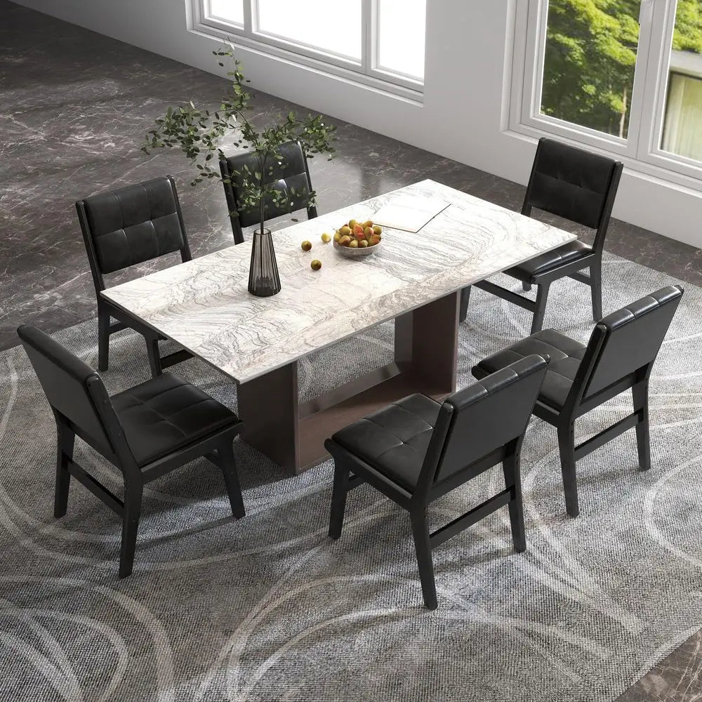 Faux Leather Dining Chairs Set of 6