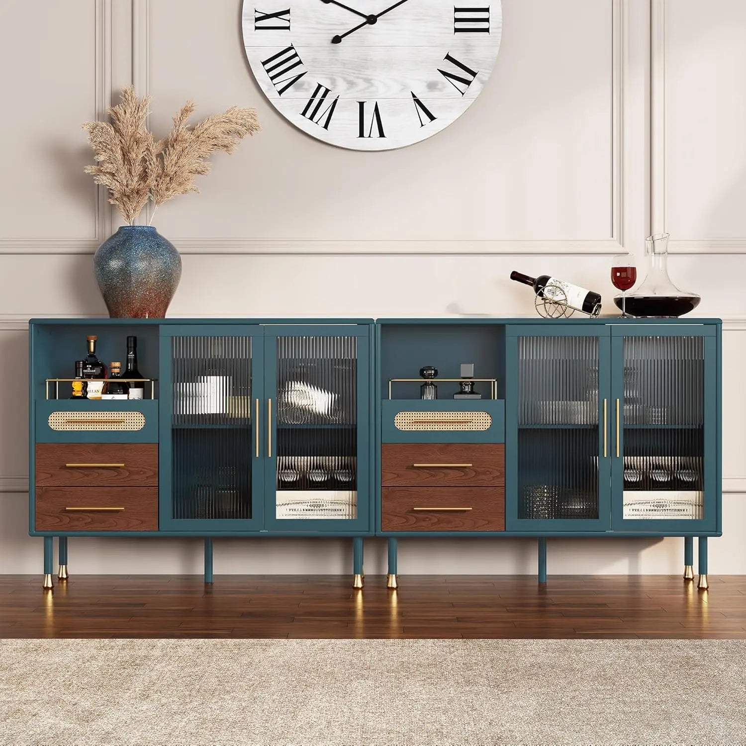 48" Coffee Bar Cabinet with Wine Racks and Drawers