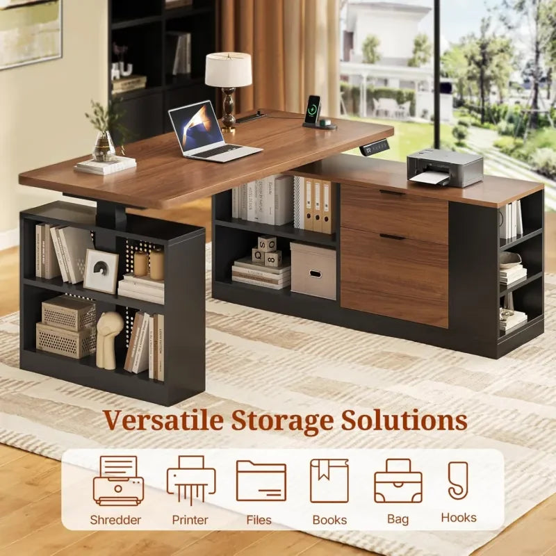 L Shaped Standing Desk Adjustable Height Electric Office Desk