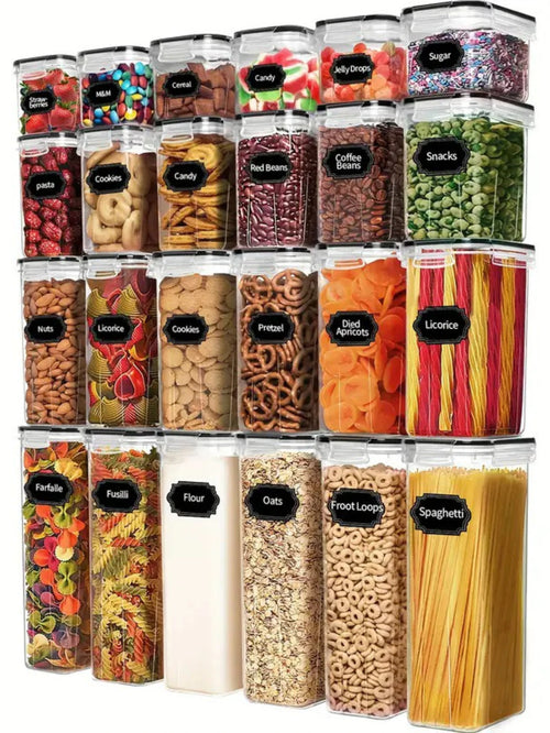 24pcs Airtight Food Storage Containers with Labels