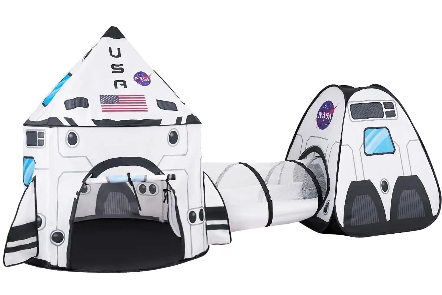 Rocket Ship Tents Set Pop up Play house with Tunnel