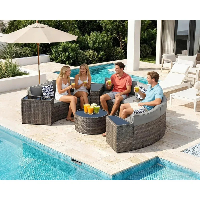 Outdoor Patio Furniture Set with Coffee Table