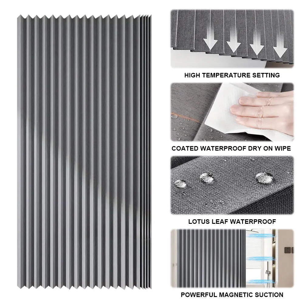 Foldable Magnetic Shower Waterproof Bathroom Curtain
