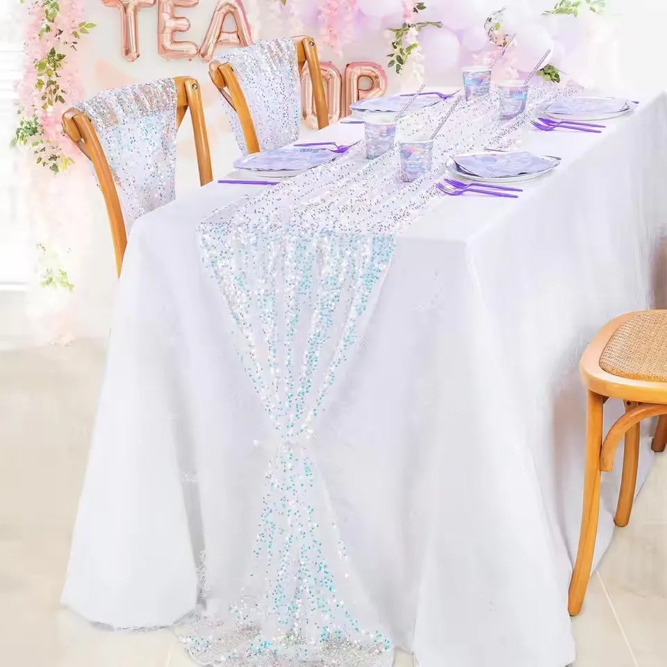 Glitter Iridescent Sequin Table Runner