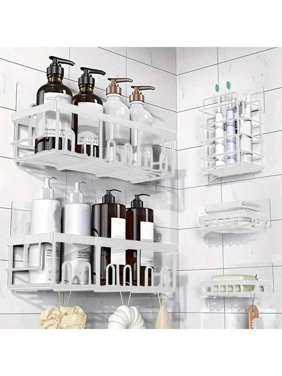Adhesive Shower Caddy 5 Pack, Rustproof Stainless Steel