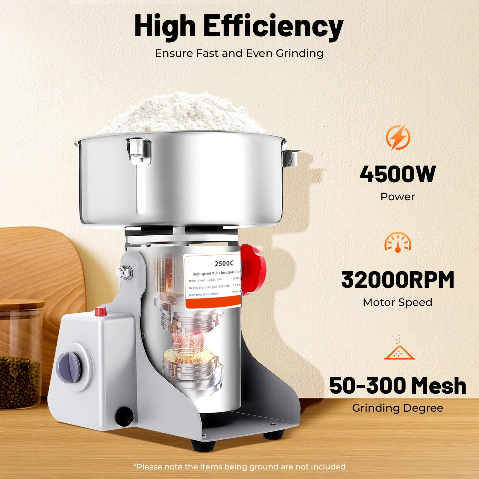 High Power Grain Mill, Swing Spice Grinders