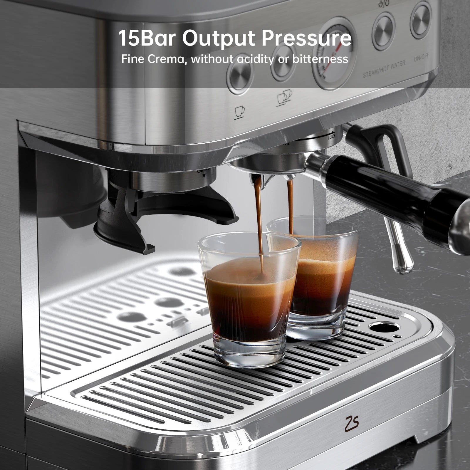 Espresso Machine with Grinder, Coffee Machine with Milk Frother