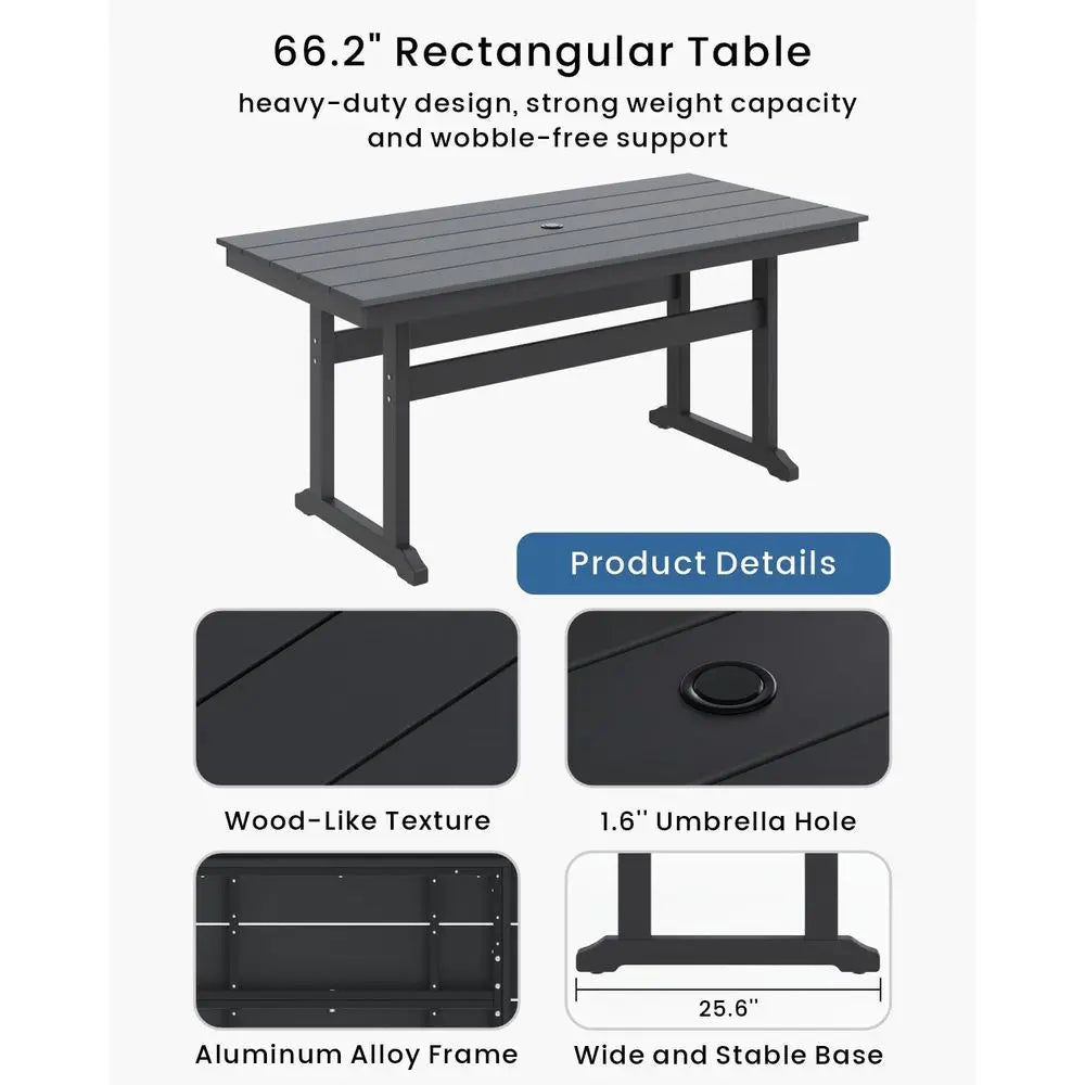 Outdoor Dining Set, Patio Table and Chairs Set for 6,